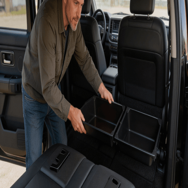 Rear Under Seat Storage Organizer Box for 2015-2025 Ford F-150 | 2017-2026 Ford F-250 F-350 F-450 Super Duty - Image 3