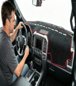 2015-2020 Ford F-150 Dashboard Cover Mat Anti-Glare Sunshade Pad Polyester Silicone Black RHD - Image 3