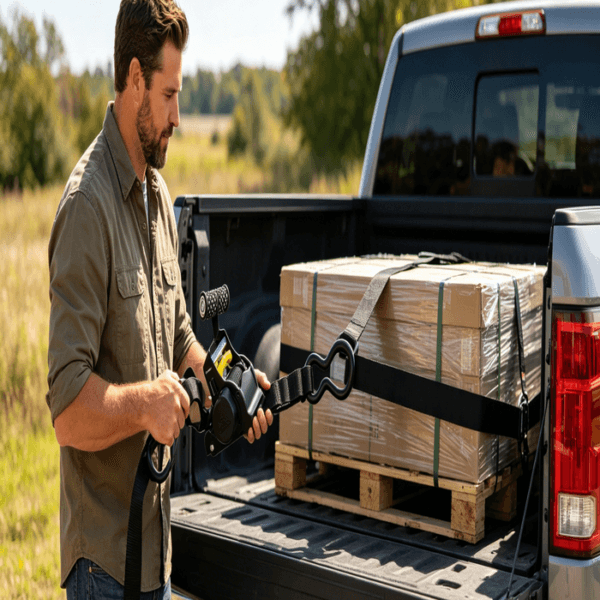 Retractable Ratchet Tie Down Straps for Pickup Trucks - Image 4