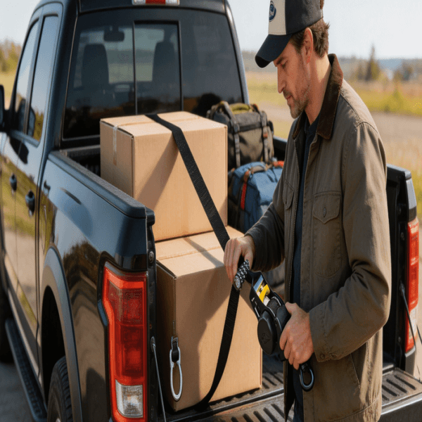 Retractable Ratchet Tie Down Straps for Pickup Trucks - Image 3