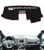 2015-2020 Ford F-150 Dashboard Cover Mat Anti-Glare Sunshade Pad Polyester Silicone Black RHD
